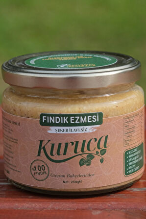 Kuruca Şekersiz Fındık Ezmesi %100 Fındık Kahvaltılık Sürülebilir (Vegan ve Vejetaryen, Giresun Fındığı)