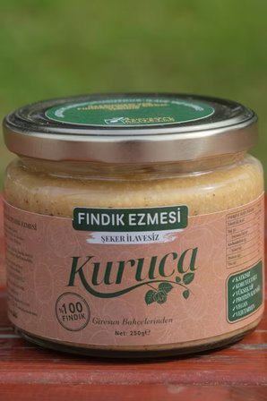 Kuruca Şekersiz Fındık Ezmesi %100 Fındık Kahvaltılık Sürülebilir (Vegan ve Vejetaryen, Giresun Fındığı)