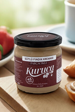 Kuruca Sütlü Fındık Kreması 400 g | %45 Fındık, Katkısız & Doğal, Palm Yağı İçermez