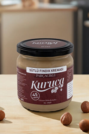 Kuruca Sütlü Fındık Kreması 400 g | %45 Fındık, Katkısız & Doğal, Palm Yağı İçermez