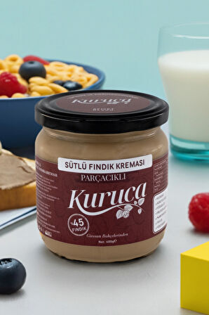Kuruca Sütlü Fındık Kreması 400 g | %45 Fındık, Katkısız & Doğal, Palm Yağı İçermez