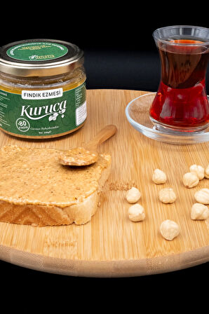 Kuruca %80 Fındık Ezmesi 250 g (Katkısız, Sadece Pancar Şekeri ve Fındık, Vegan ve Vejetaryen)