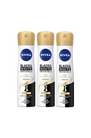 Invisible Black And White Ipeksiz Pürüzsüzlük 150 ml Deodorant X 3