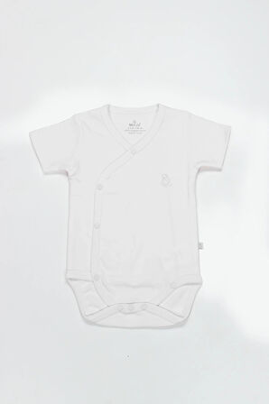 Bistyle Organik Natural Basic Style Kruvaze Yarım Kol Body Bs17101 Beyaz
