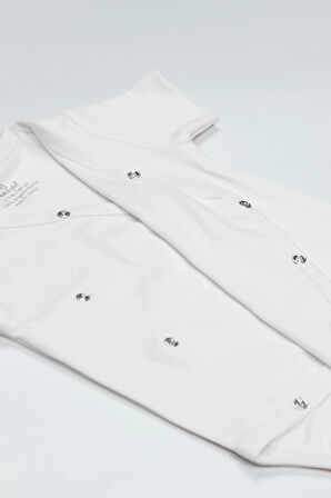 Bistyle Organik Natural Basic Style Kruvaze Yarım Kol Body Bs17101 Beyaz