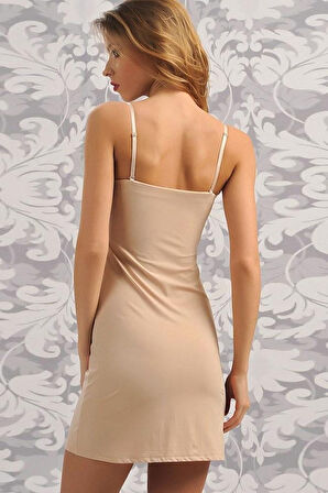 Mikropolyamid Kumaşlı Askıları Çıkabilen Straplez Kısa Elbise Altı Kombinezon