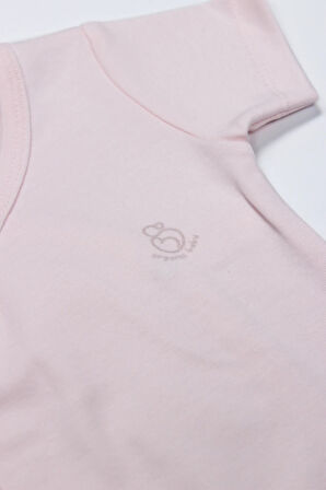 Bistyle Organik Natural Basic Style Kruvaze Yarım Kol Body Bs17101 Pembe