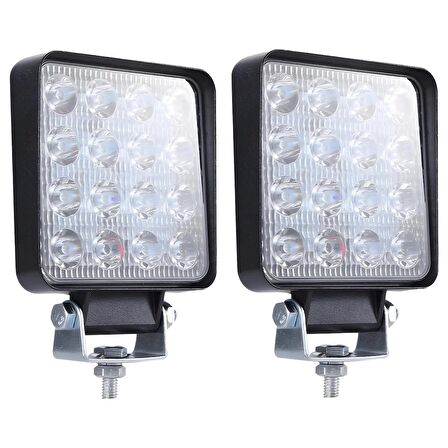 2 Adet OFF ROAD Beyaz Led Sis Farı Kare Çalışma Lambası 12/24V