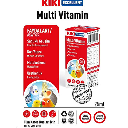 KIKI Excellent Tüm Kafes Kuşları İçin Multi Vitamin