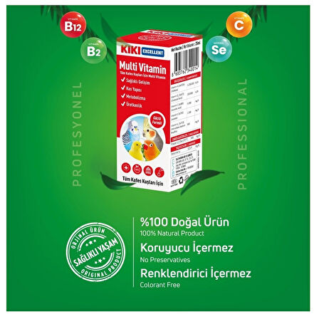 KIKI Excellent Tüm Kafes Kuşları İçin Multi Vitamin