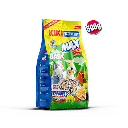 KIKI Excellent Kuş Max Menu Baby Paraket – Yavru Paraket Kuşu Yemi 500gr