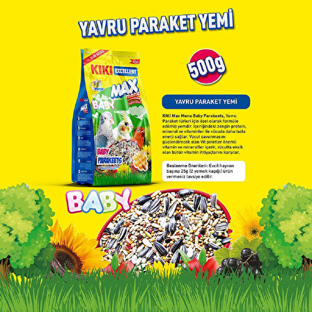 KIKI Excellent Kuş Max Menu Baby Paraket – Yavru Paraket Kuşu Yemi 500gr