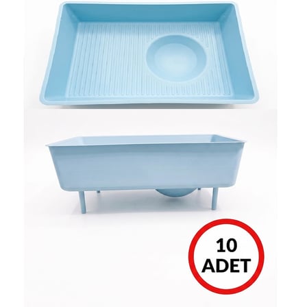 Muhabbet Kuşu ve Papağan Plastik Folluk 26x18x10 cm - Ayaklı 10 Adet