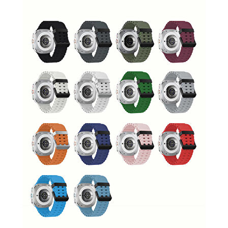 Samsung Galaxy Watch Ultra 47mm Uyumlu Kordon Outdoor Anti-Slip Esnek Silika Jel Tasarım Kayış