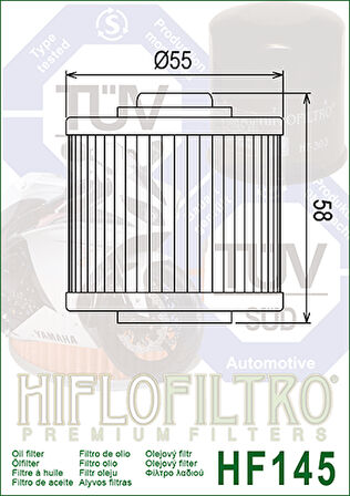 Hf145 Hıflo 1997-2005 Yamaha Xvs 650 Drag Star Yağ Filtresi N11.1337