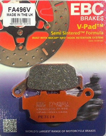 Suzuki Sfv 650A Gladius Arka Fren Balatası Ebc Fa496V Yarı Sinter