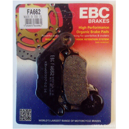 Yamaha Mt-25 Arka Fren Balatası Ebc Fa662 Balata N11.71621