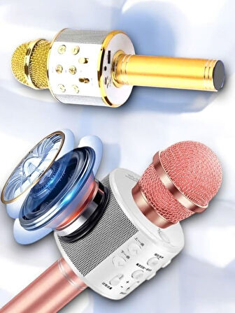 Şık ve Güçlü Ses Sistemi - Karaoke Mikrofon ve Hoparlör Bluetooth Hoparlör