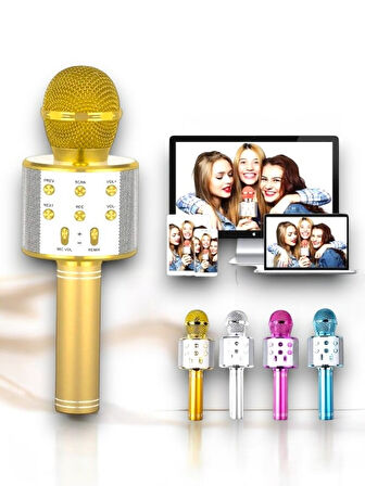 Karaoke Mikrofon ve Hoparlör Kablosuz Hoparlör - Uzun Pil Ömrü, Güçlü Ses