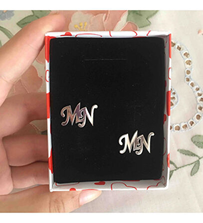 MN MODEL KOL DÜĞMESİ GÜMÜŞ KİŞİYE ÖZEL