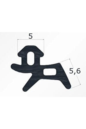 Pvc Kapı Pencere Epdm Fitili Siyah 5x 5,6 Mm (15 Mt Paket Halinde)