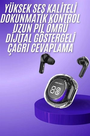 Yeni Nesil Bluetooth Kulaklık Dijital Göstergeli Dokunmatik 5.3 Kablosuz