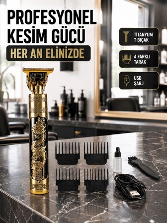 Şarjlı Titanyum Bıçaklı Saç Kesme Makinesi Yeni Nesil