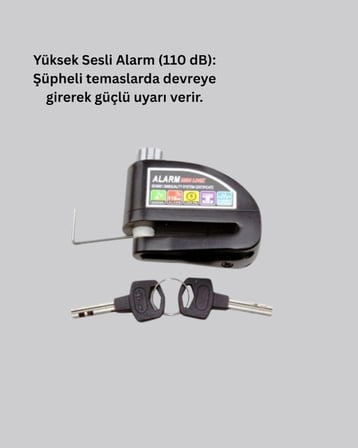 Alarm Sensörlü Disk Kilidi Motosiklet Scooter Bisiklet Güvenlik