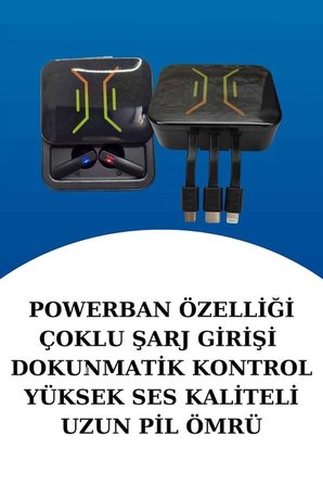 Wireless Şarjlı Akıllı Saat Ve Dijital Göstergeli Kablosuz Bluetooth Kulaklık Nabız Ölçer