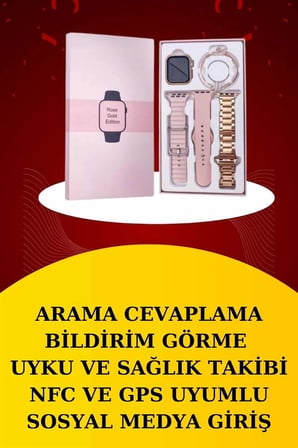Wireless Şarjlı Akıllı Saat Ve Dijital Göstergeli Kablosuz Bluetooth Kulaklık Nabız Ölçer