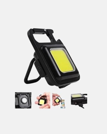 Şarjlı Cob Led Anahtarlık Fener – 4 Modlu, Manyetik Ve Katlanabilir Standlı