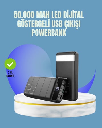 Tüm Cihazlarla Uyumlu 50.000 Mah Powerbank – Yüksek Kapasiteli, Led Gösterge Ve Akıllı Koruma Fonksiyonlu