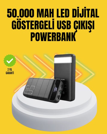 Profesyonel 50.000 Mah Powerbank – Aynı Anda Birden Fazla Cihaz Şarj Eden, Dayanıklı Ve Güvenli Taşınabilir Şarj Cihazı