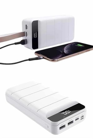 Powerbank 50.000 Mah Dijital Göstergeli Taşınabilir 4 Portlu Hızlı Powerbank