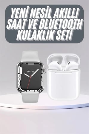 Akıllı Saat Kulaklık Hediyeli Uyku Ve Sağlık Takibi Yapabilen Uzun Ömürlü