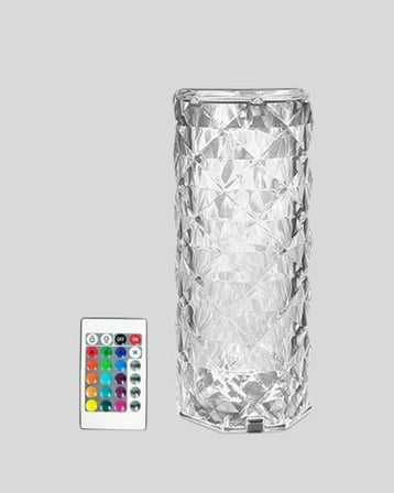 Kristal Tasarımlı Rgb Led Gece Lambası – Kumandalı, Renk Değiştiren Dekoratif Işık