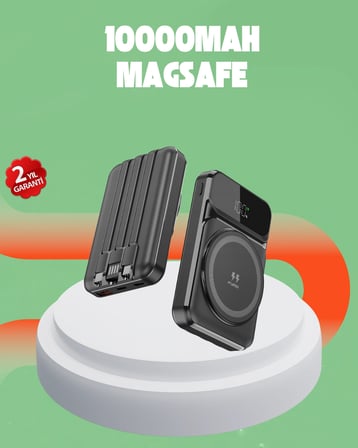 10000 Mah Kablosuz Hızlı Şarj Destekli Powerbank – 15w, Pd20w, Type-c Girişli