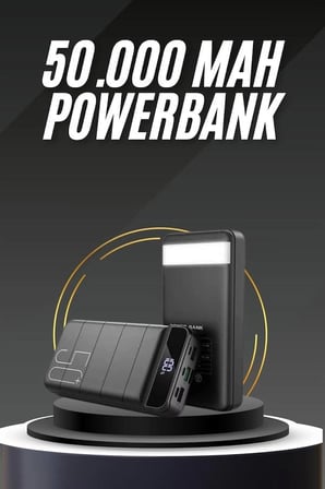 50.000 Mah Led Dijital Göstergeli Usb Çıkışı Powerbank
