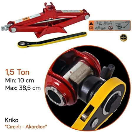 KİA TÜM MODELLERE UYUMLU 1.5 Ton Kapasiteli Evrensel Makaslı Oto Kriko Kolay Lastik Değişimi İçin Akıllı Mekanizma