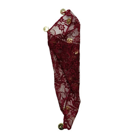 Halay Mendili Dantelli Bordo 10'lu paket