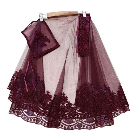 Kına Örtüsü Bordo 2 Eldiven+Kemer