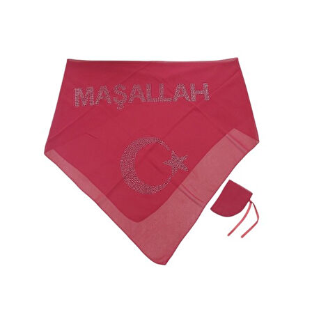 Sünnet Örtüsü İnci Maşallah Yazılı Kırmızı