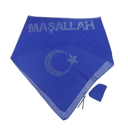 Sünnet Örtüsü İnci Maşallah Yazılı Mavi