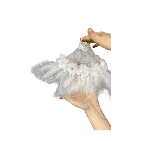 Gelin Mendili Tüylü Beyaz