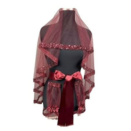 Kına Örtüsü Bordo (VIP) 2 Eldiven+Kemer