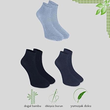 3 Çift Comfort Erkek Her Mevsim Kısa Çorap (DİKİŞSİZ BAMBU)