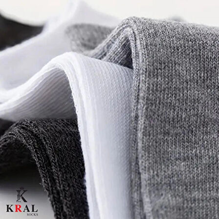KRAL SOCKS Kadın - Erkek (10 ÇİFT ) Düz Desen Ekonomik Bilek Boy Patik Çorap