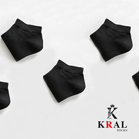 KRAL SOCKS Kadın - Erkek (10 ÇİFT ) Düz Desen Ekonomik Bilek Boy Patik Çorap