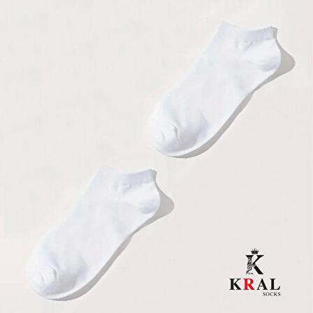 KRAL SOCKS Kadın - Erkek (10 ÇİFT ) Düz Desen Ekonomik Bilek Boy Patik Çorap