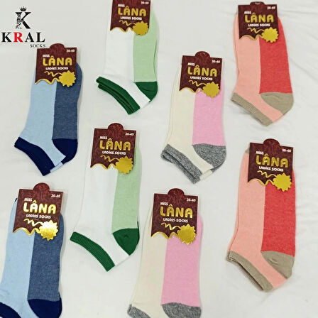 Kadın - Erkek (6 ÇİFT) Düz Desen Ekonomik Bilek Boy Patik Corap 